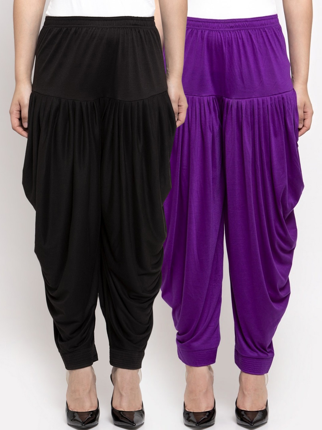 

GRACIT Women Pack Of 2 Solid Salwars, Black