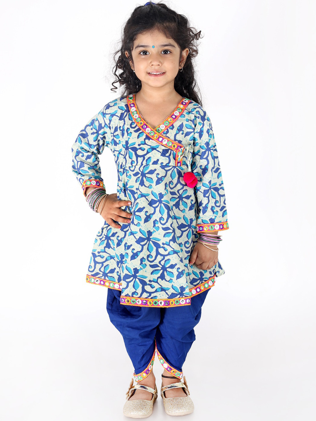 

KID1 Girls Blue Printed Kurta with Dhoti Pants