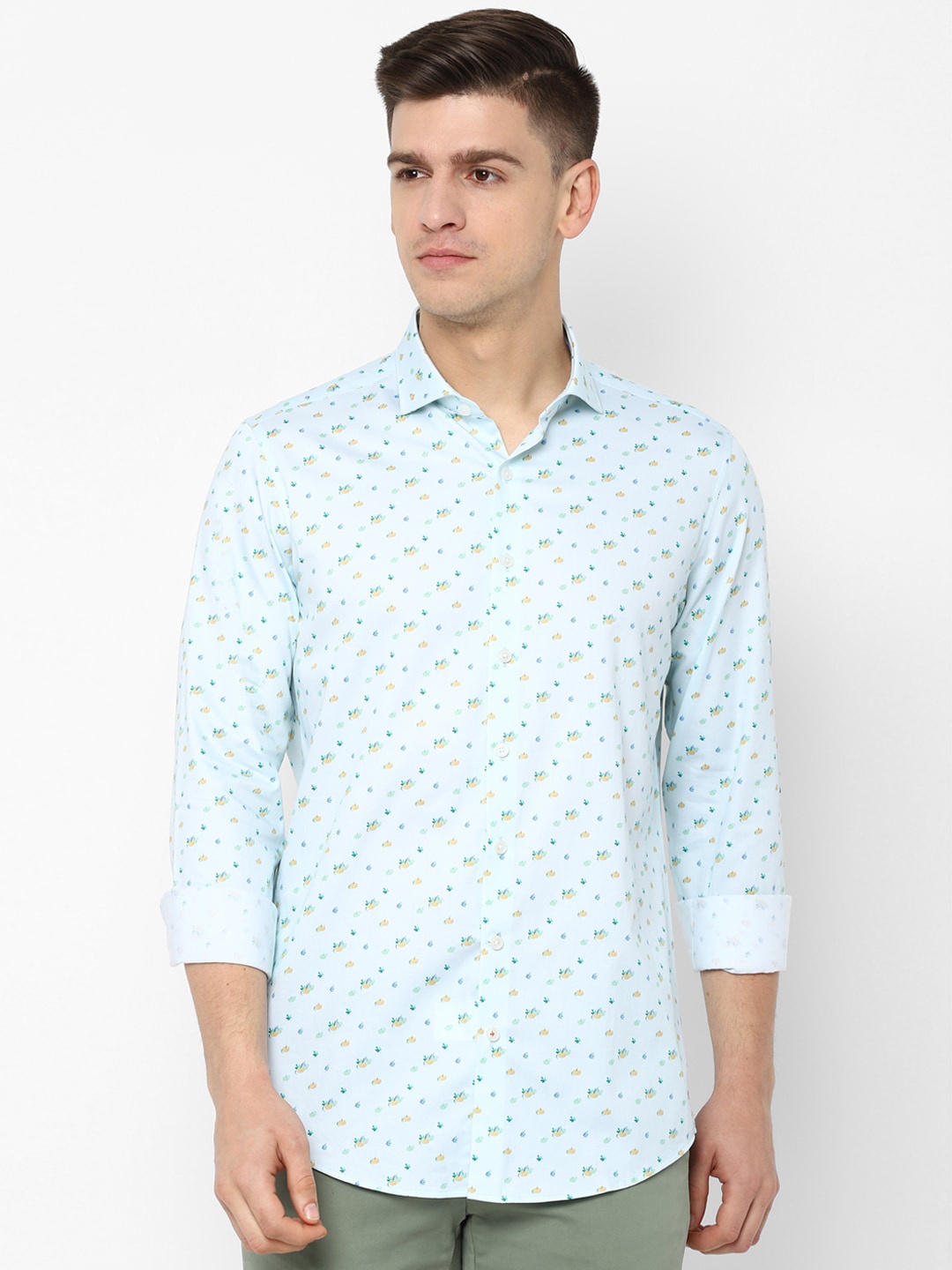 

SIMON CARTER LONDON Men Blue Slim Fit Printed Casual Shirt