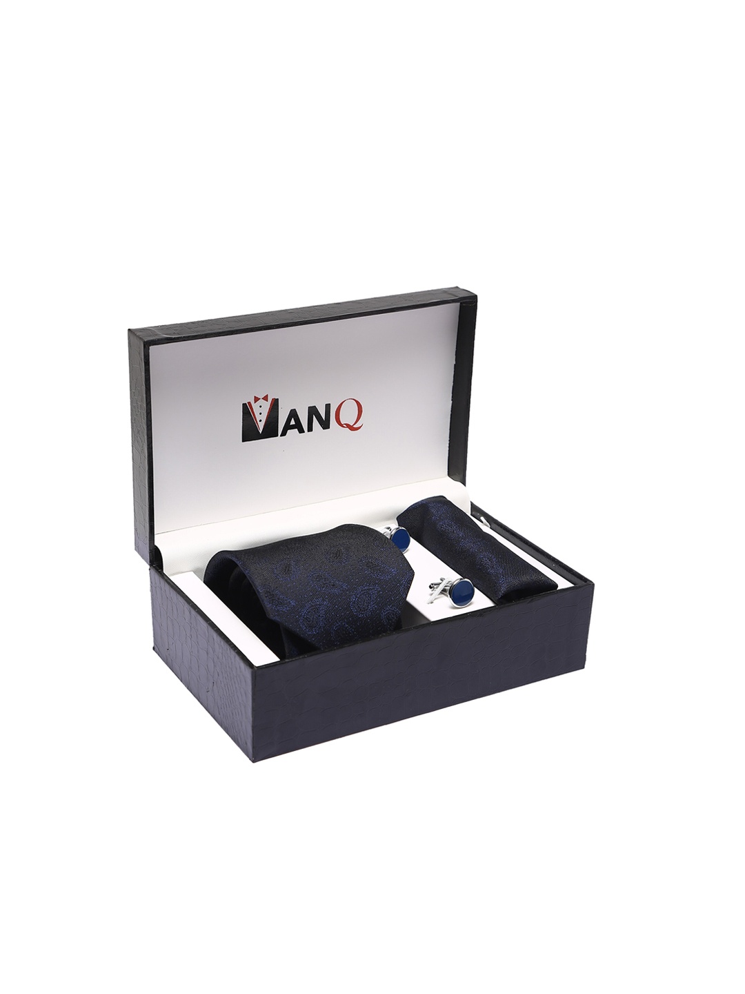 

MANQ Men Navy Blue Paisley Accessory Gift Set