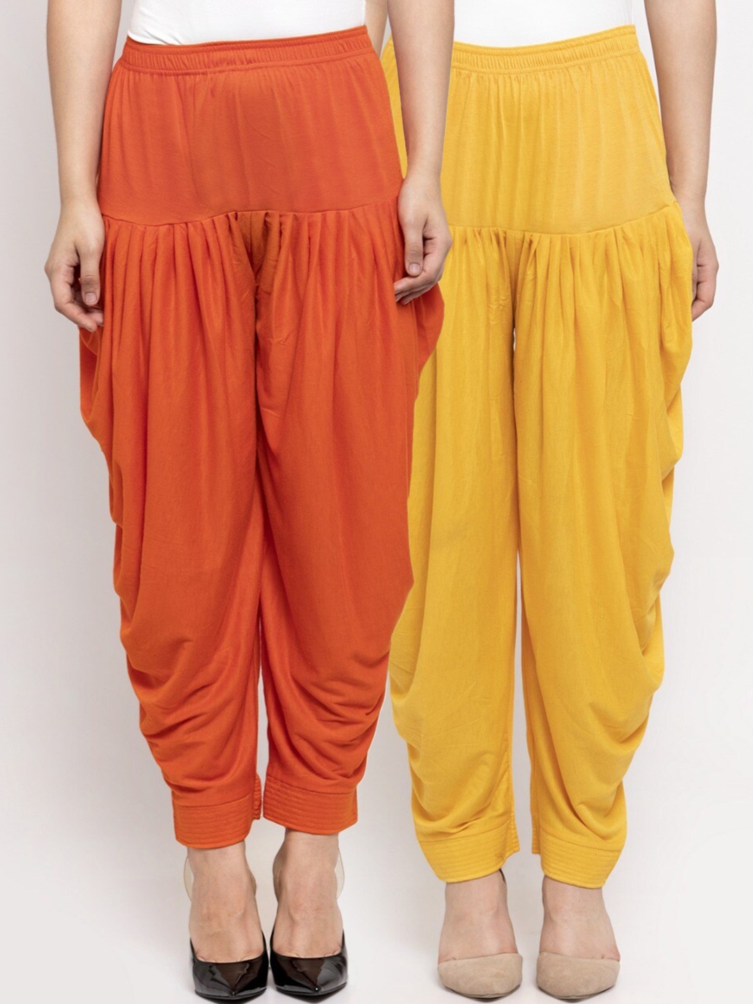 

GRACIT Women Pack Of 2 Solid Salwars, Yellow