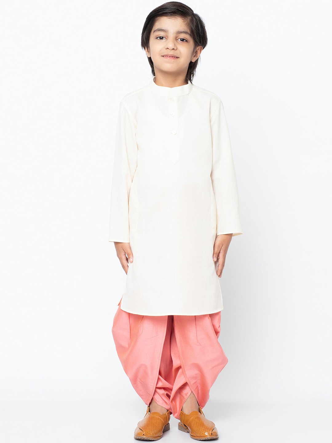 

KISAH Boys Cream-Coloured Solid Straight Kurta