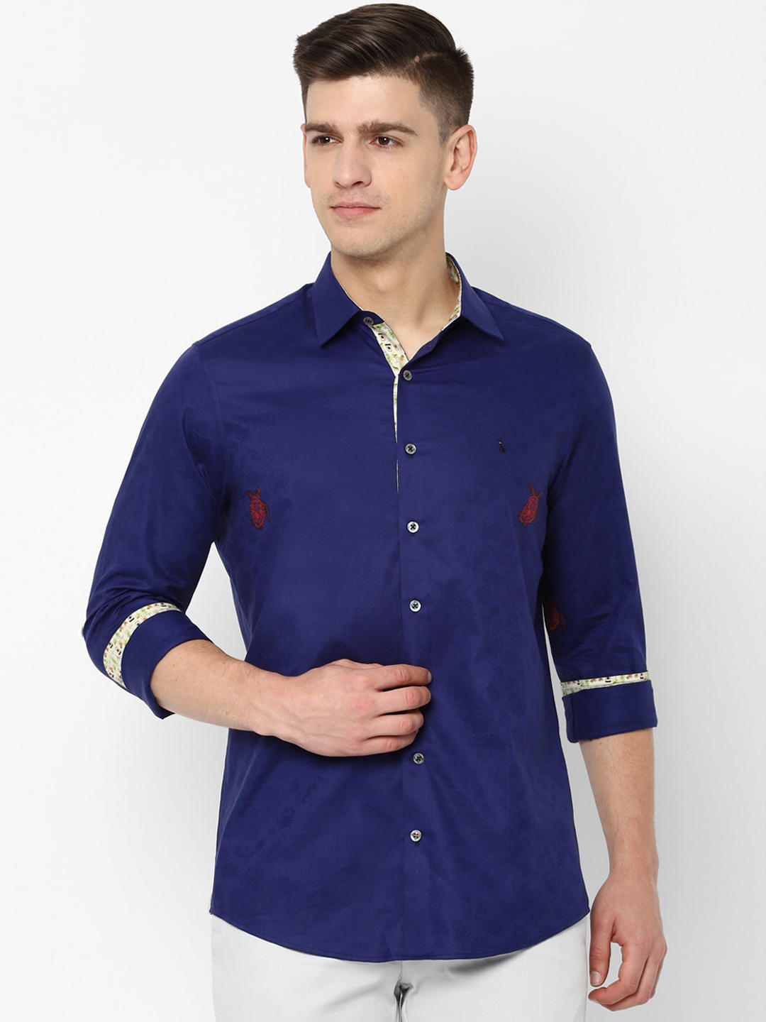 

SIMON CARTER LONDON Men Blue Slim Fit Solid Casual Shirt