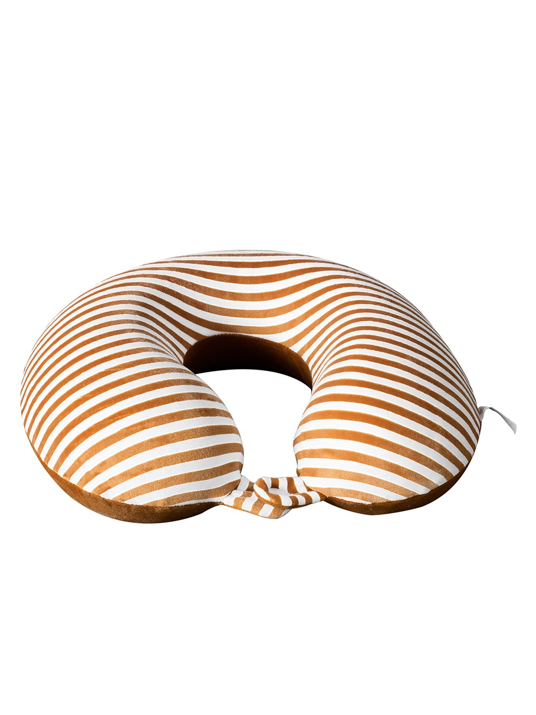 

Story@home Unisex Brown & White Striped U-Shaped Memory Foam Travel Neck Pillow
