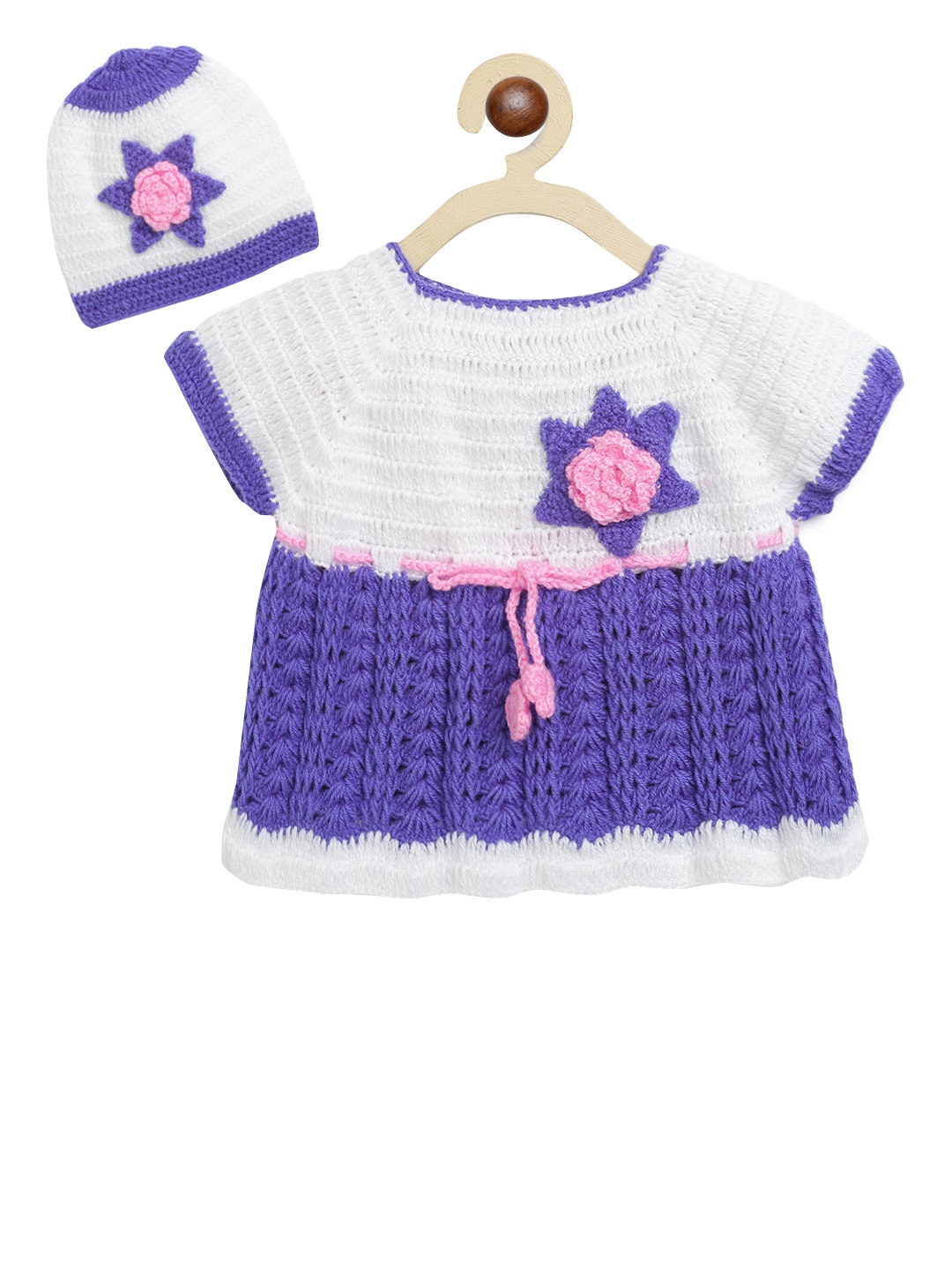 

CHUTPUT Girls Blue Colourblocked Sweater Dress