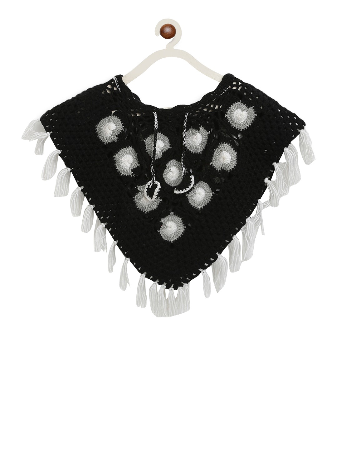 

CHUTPUT Girls Black Self Design Kaftan Top