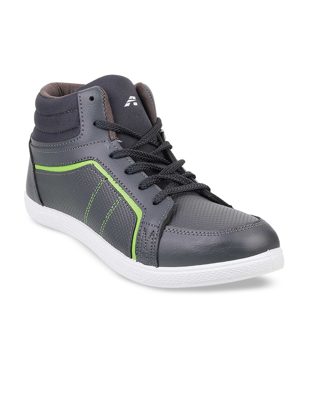 

WALKWAY by Metro Men Grey Solid Synthetic High-Top Sneakers