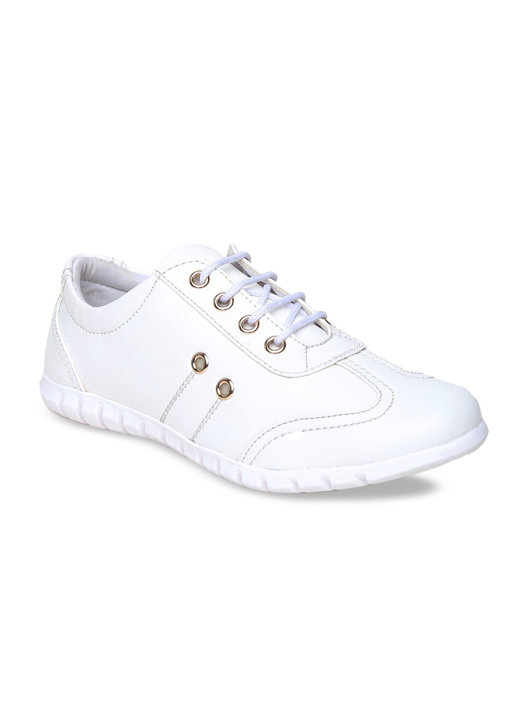 

VALIOSAA Women White Solid Sneakers