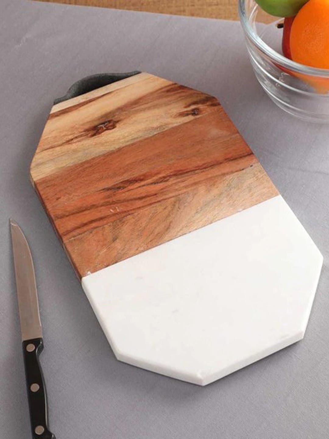 

NikkisPride White & Brown Wooden Charcuterie Board