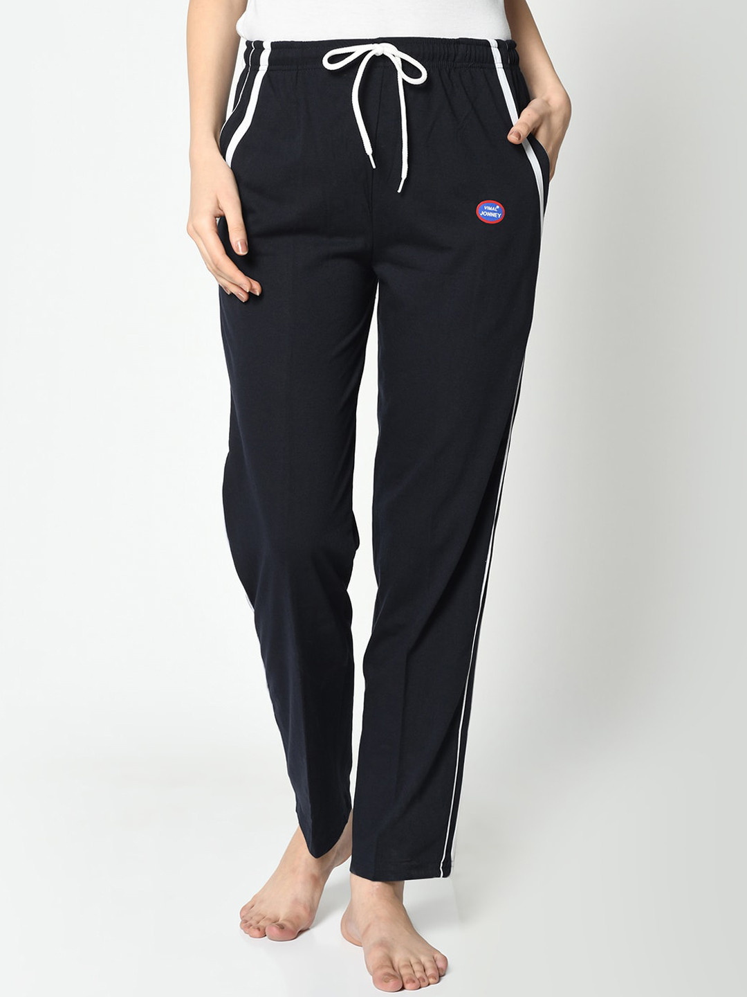 

VIMAL JONNEY Women Black Solid Lounge Pants