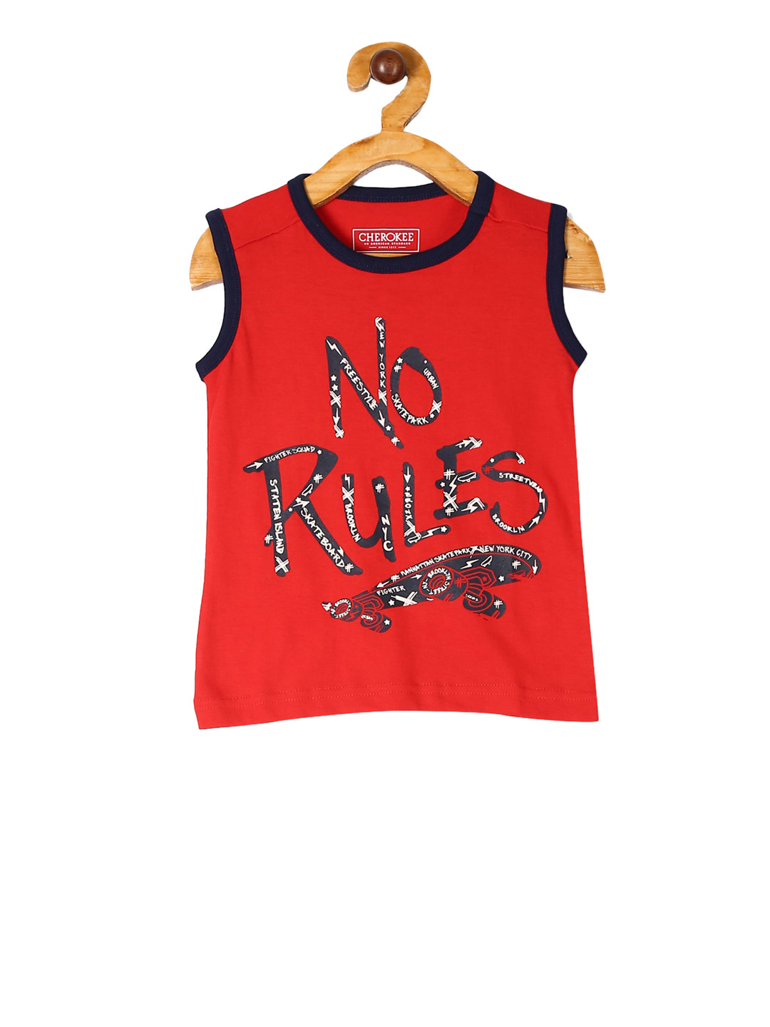 

Cherokee Boys Red Printed Round Neck T-shirt