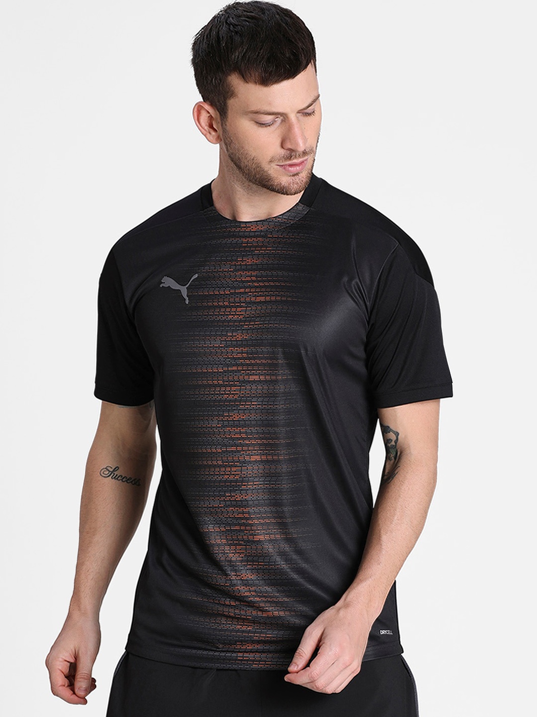 

Puma Men Black Printed Round Neck T-shirt