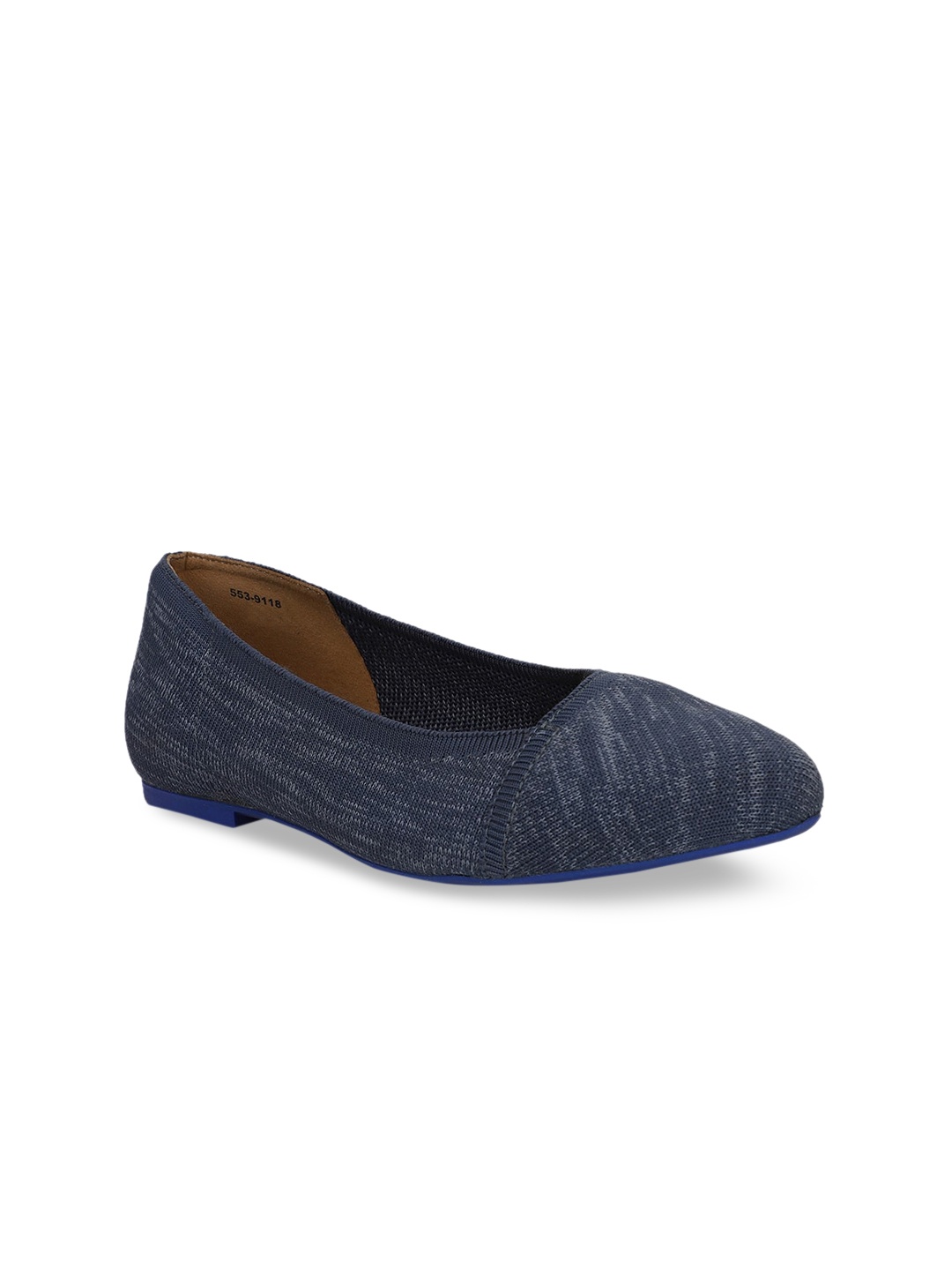 

Hush Puppies Women Navy Blue Solid Fabric Ballerinas