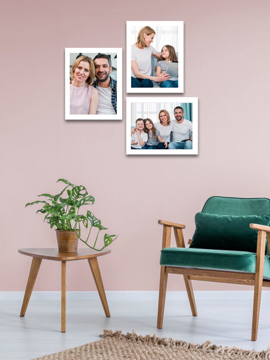 

eCraftIndia Set of 3 White Solid Memory Wall Collage Photo Frame