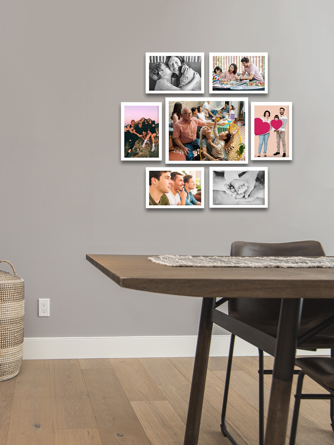 

eCraftIndia Set of 7 White Solid Memory Wall Collage Photo Frames