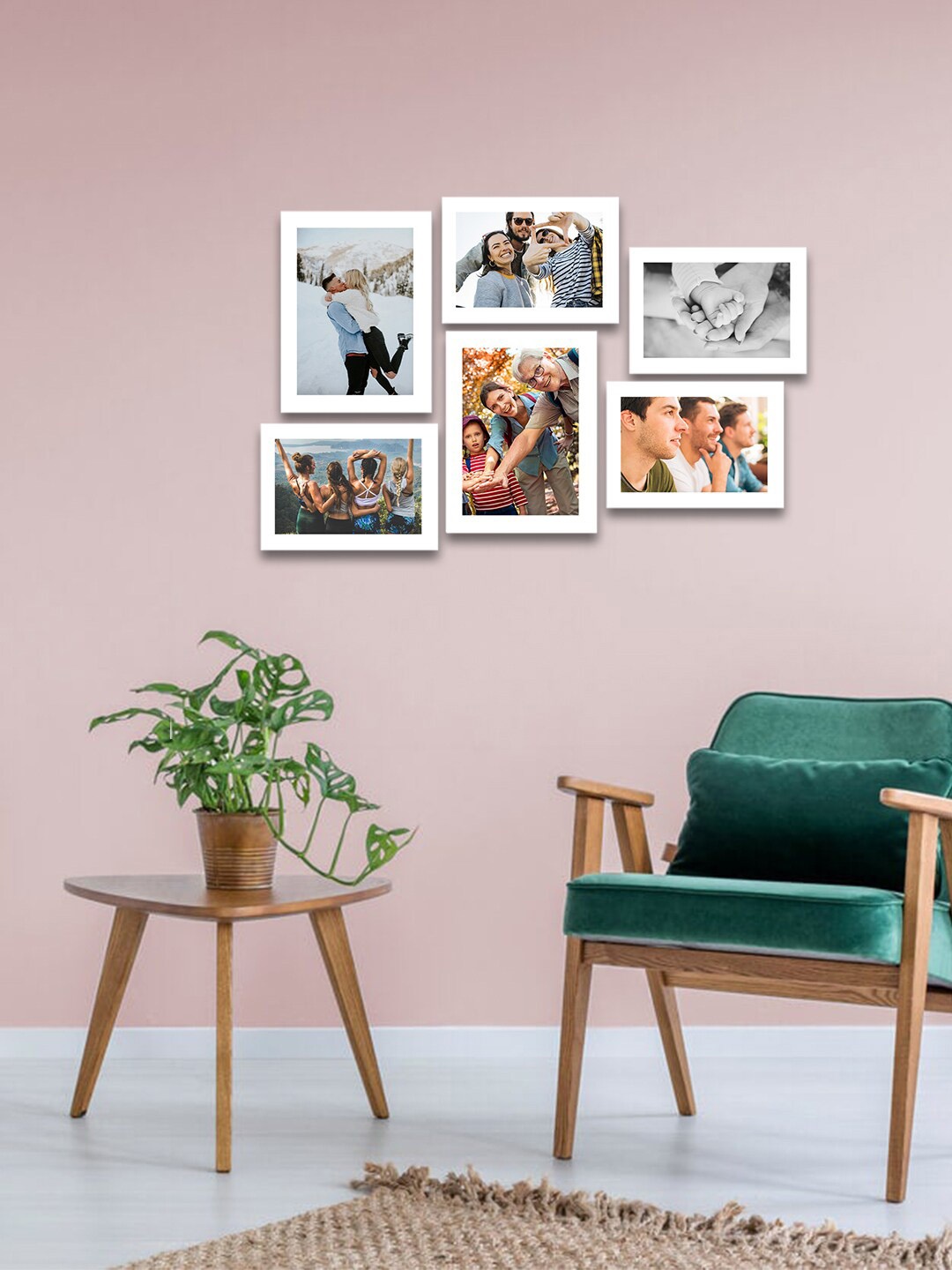 

eCraftIndia Set Of 6 White Solid Memory Wall Collage Photo Frames