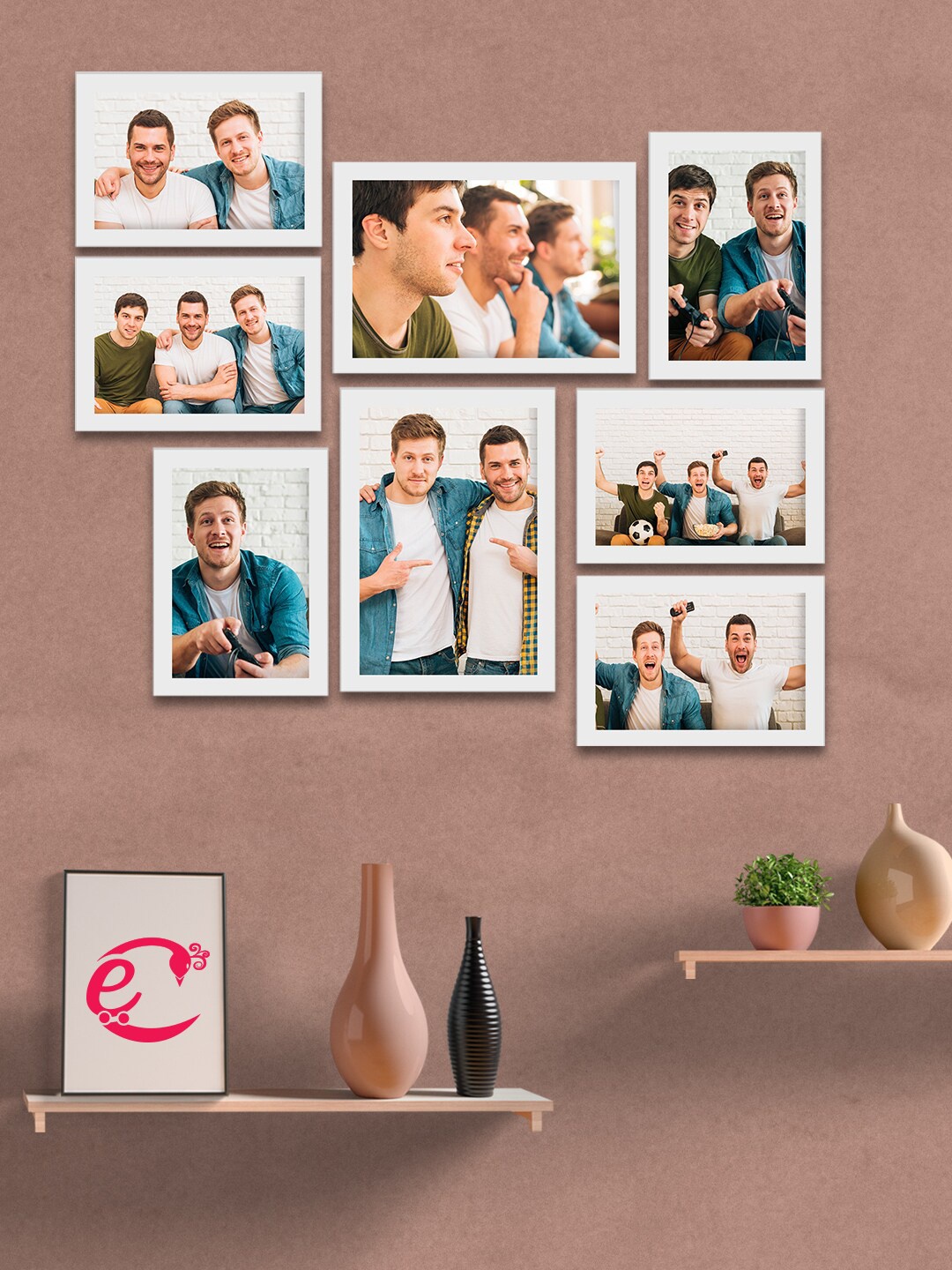 

eCraftIndia Set of 8 White Solid Memory Wall Collage Photo Frames