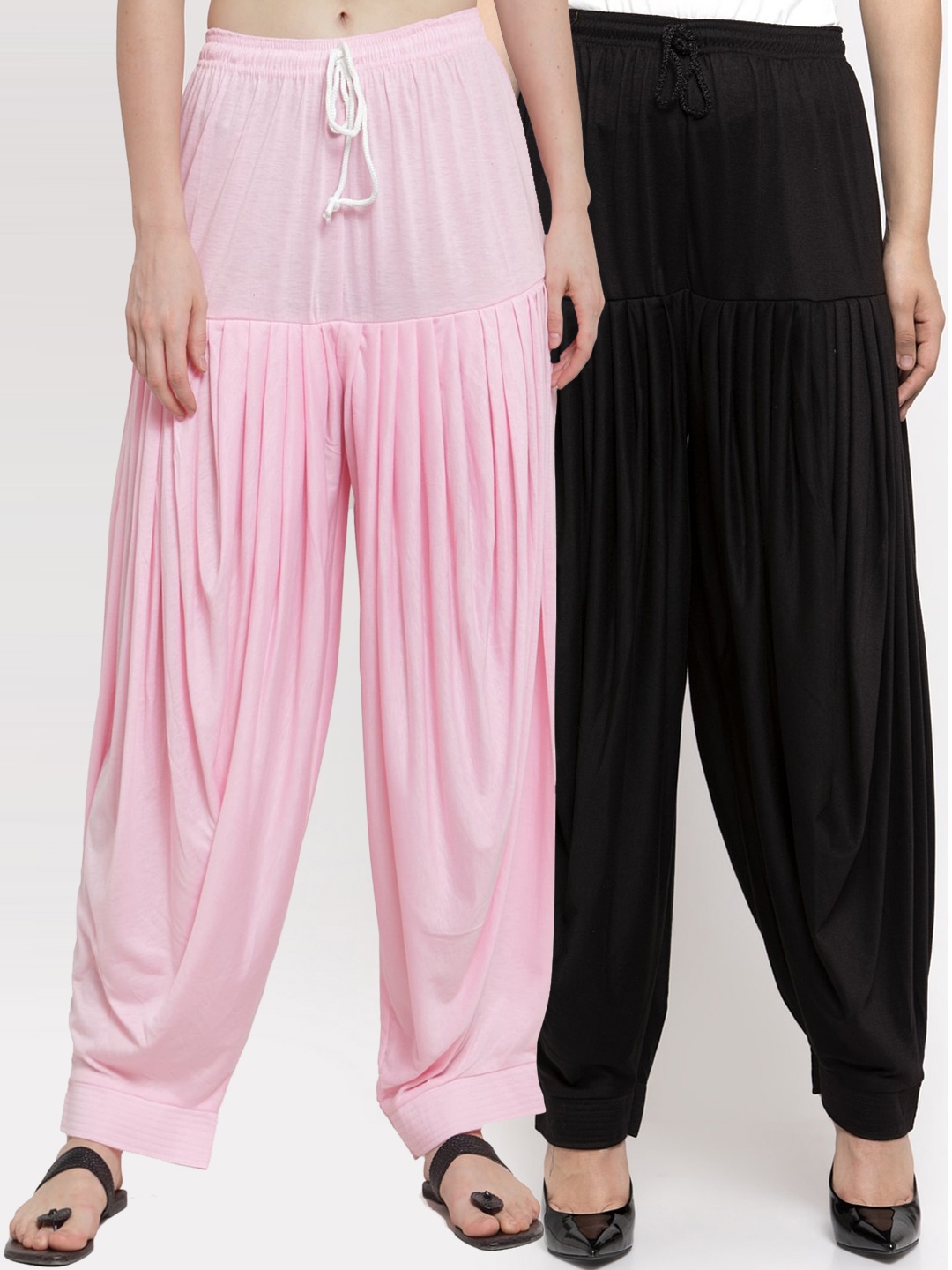 

GRACIT Women Pack Of 2 Solid Patiala, Black