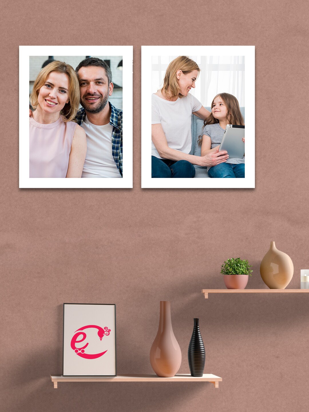

eCraftIndia Set of 2 White Solid Rectangle Memory Wall Collage Photo Frames