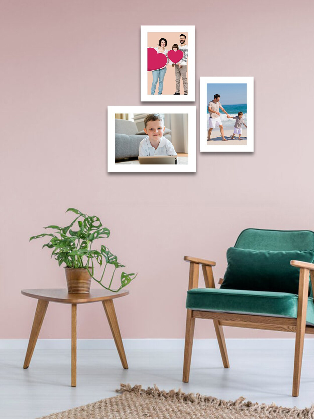 

eCraftIndia Set Of 3 White Solid Memory Wall Collage Photo Frames