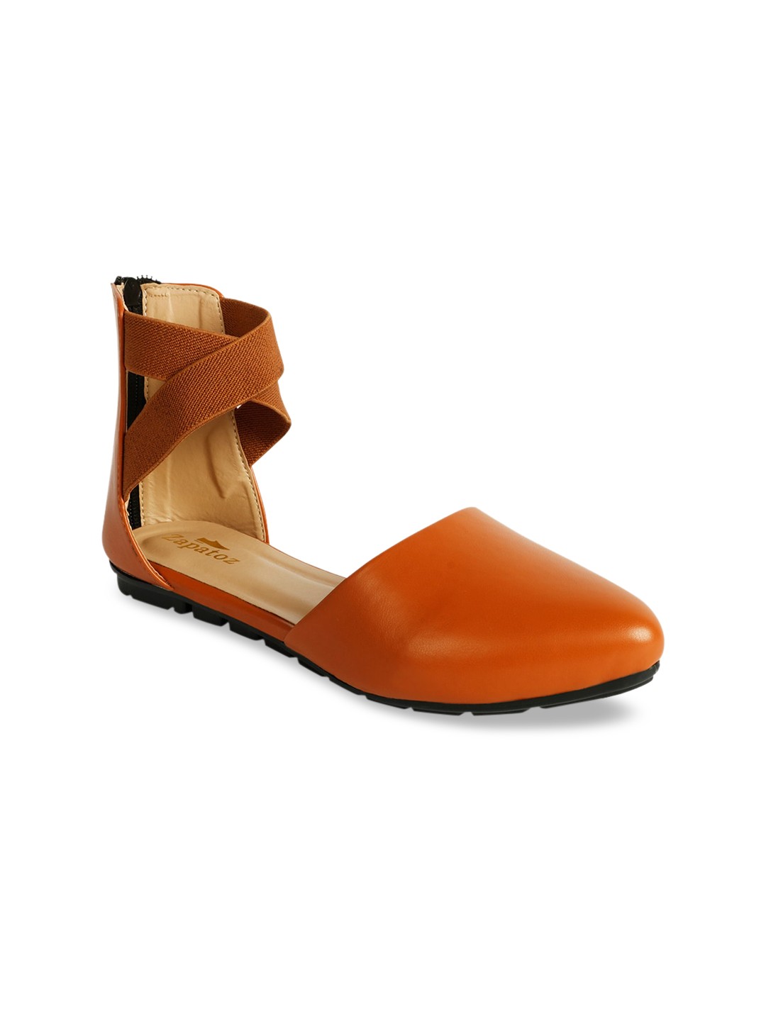 

ZAPATOZ Women Tan Brown Solid PU High-Top Flats