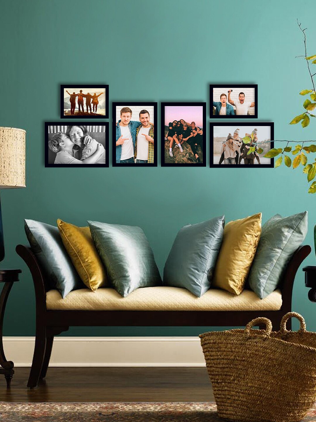 

eCraftIndia Set Of 6 Black Solid Memory Wall Collage Photo Frames