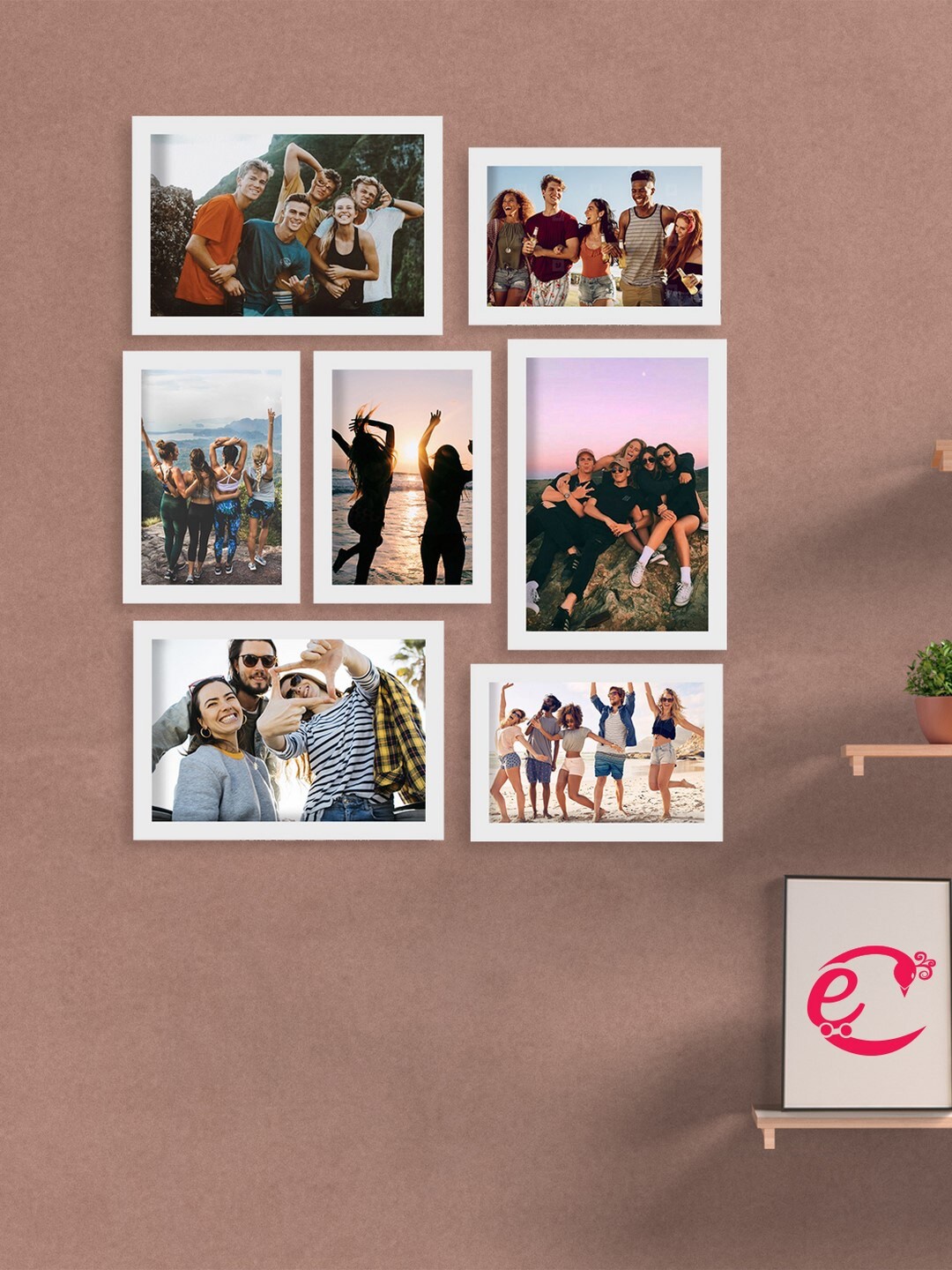 

eCraftIndia Set Of 7 White Photo Frames