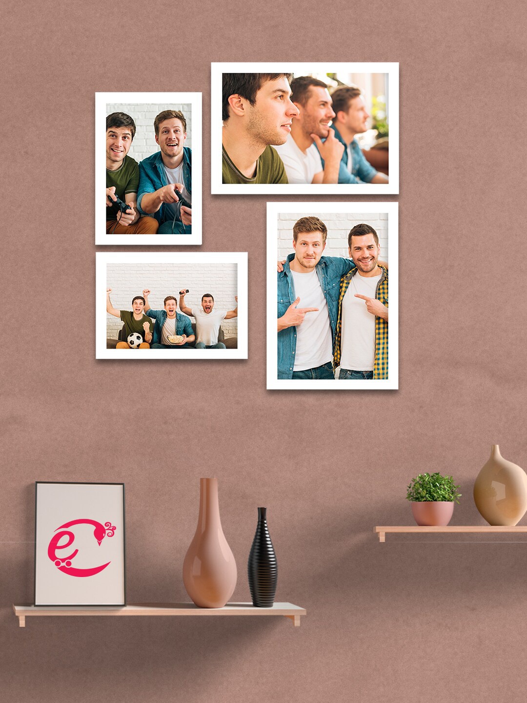 

eCraftIndia Set Of 4 White Solid Memory Wall Collage Photo Frames
