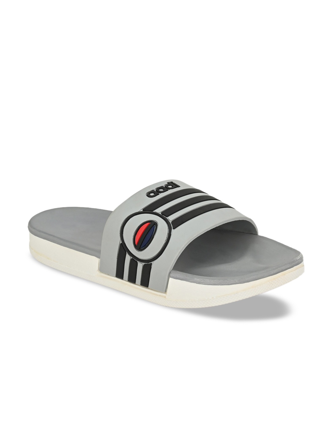 

aadi Men Grey & Black Solid Sliders