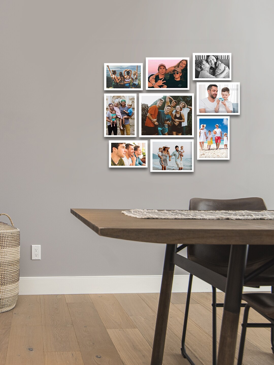 

eCraftIndia Set Of 9 White Solid Memory Wall Collage Photo Frames