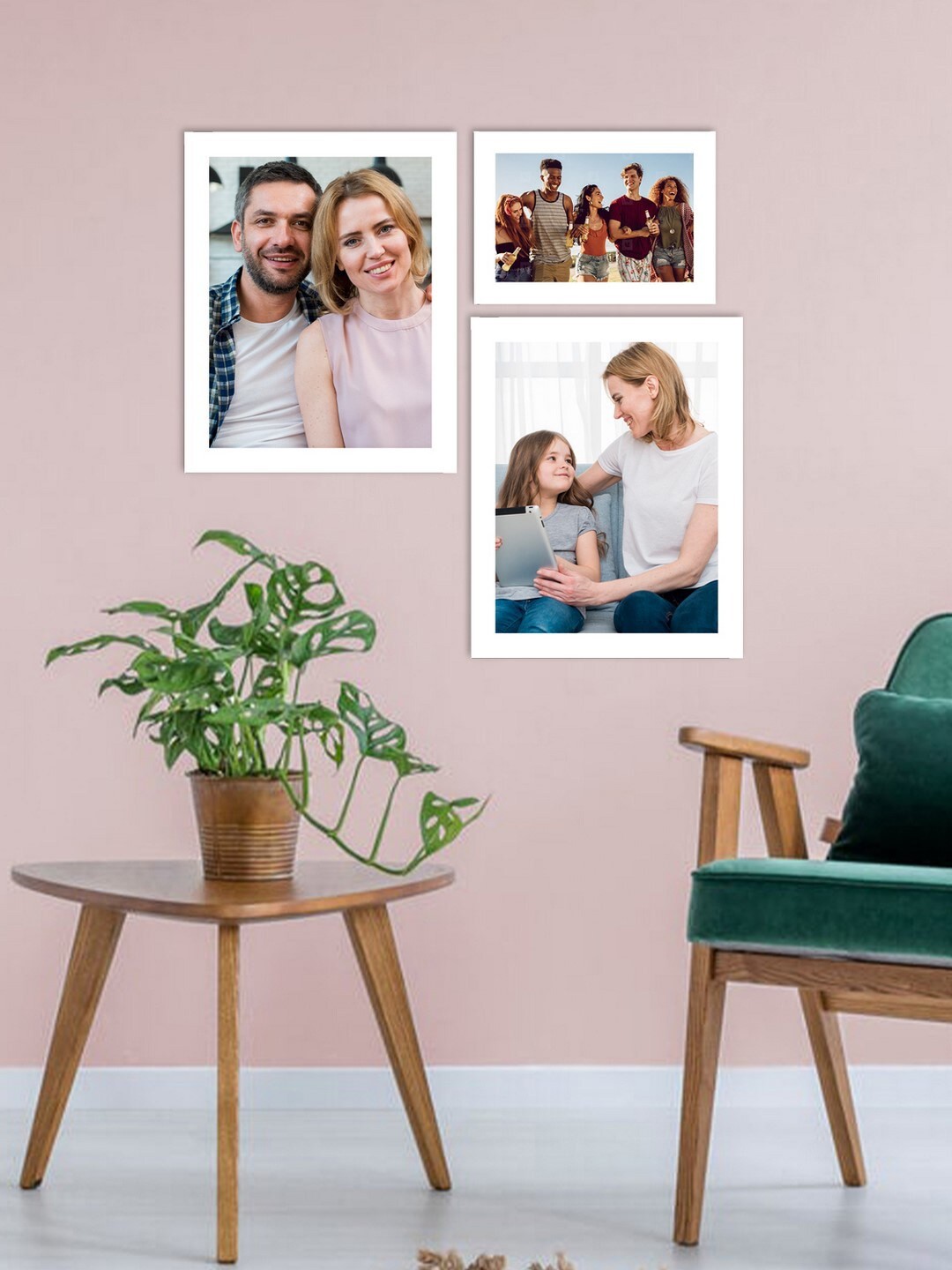

eCraftIndia Set Of 3 White Solid Memory Wall Collage Photo Frames