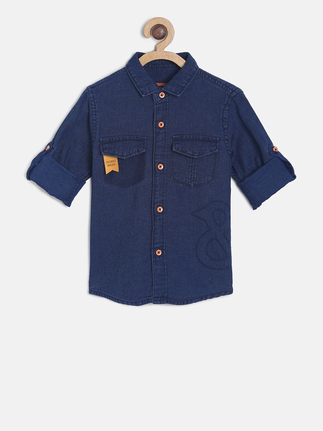 

TALES & STORIES Boys Blue Regular Fit Printed Casual Shirt