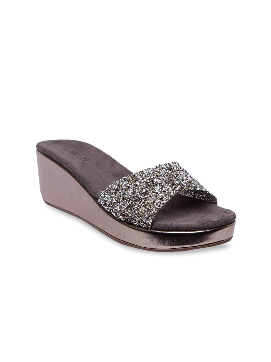

Inc 5 Women Grey Embellished Wedges