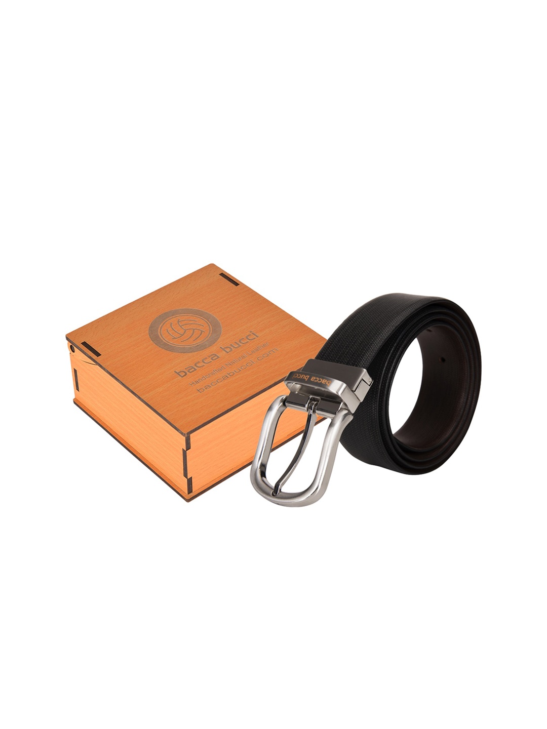

bacca bucci Men Black & Brown Solid Reversible Genuine Leather Belt