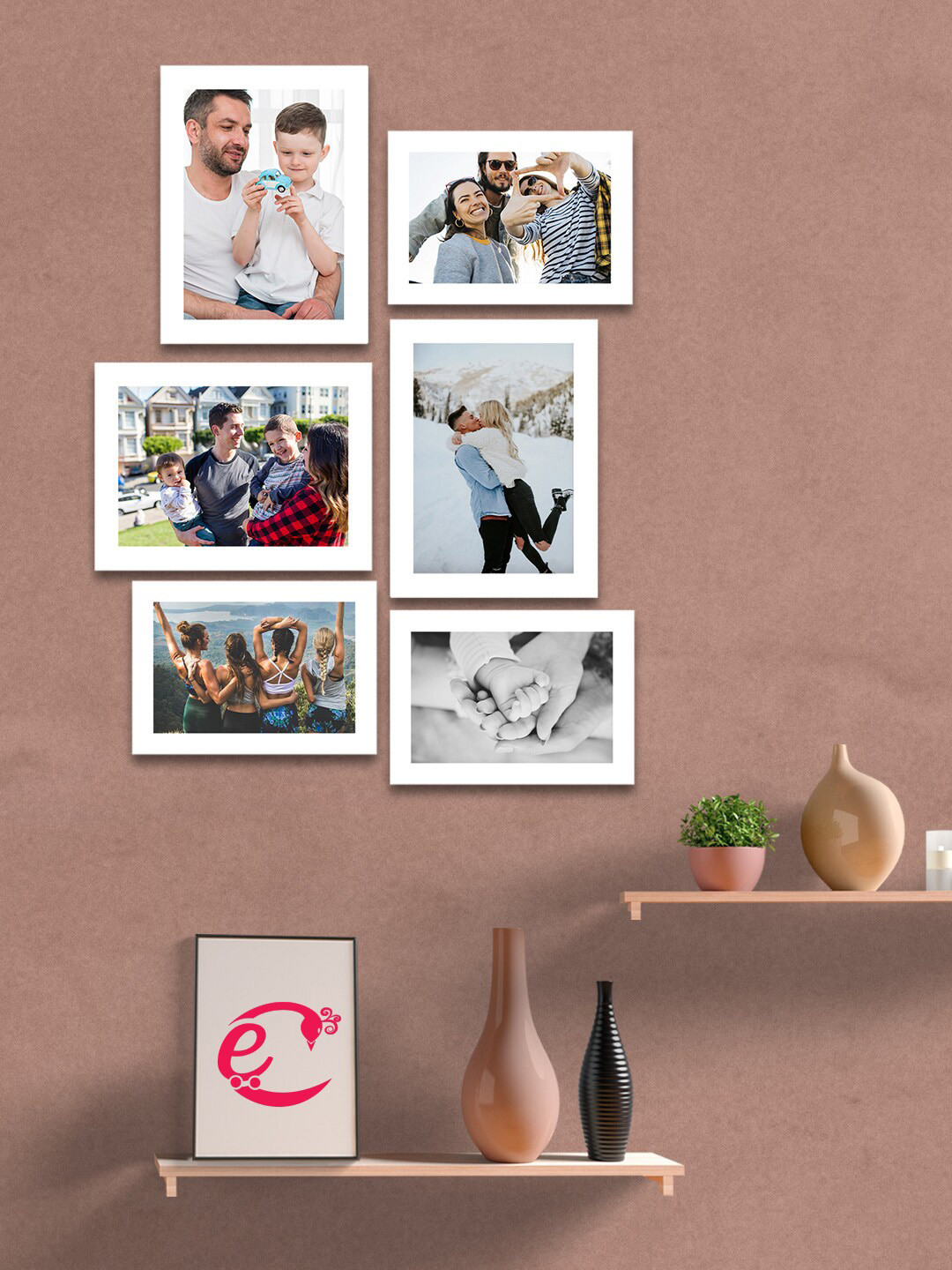 

eCraftIndia Set Of 6 White Solid Memory Wall Collage Photo Frames