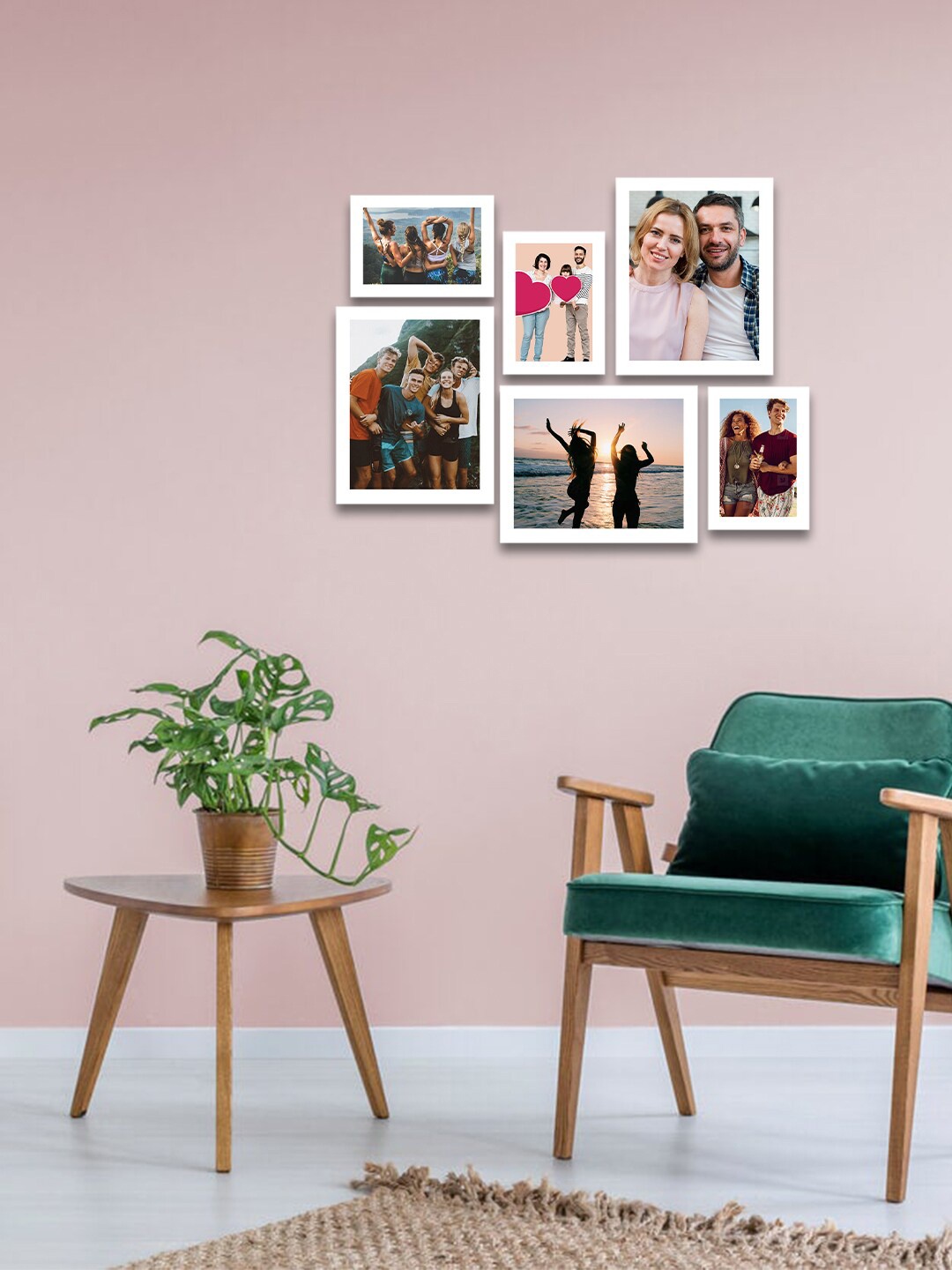 

eCraftIndia Set Of 6 White Solid Memory Wall Collage Photo Frames