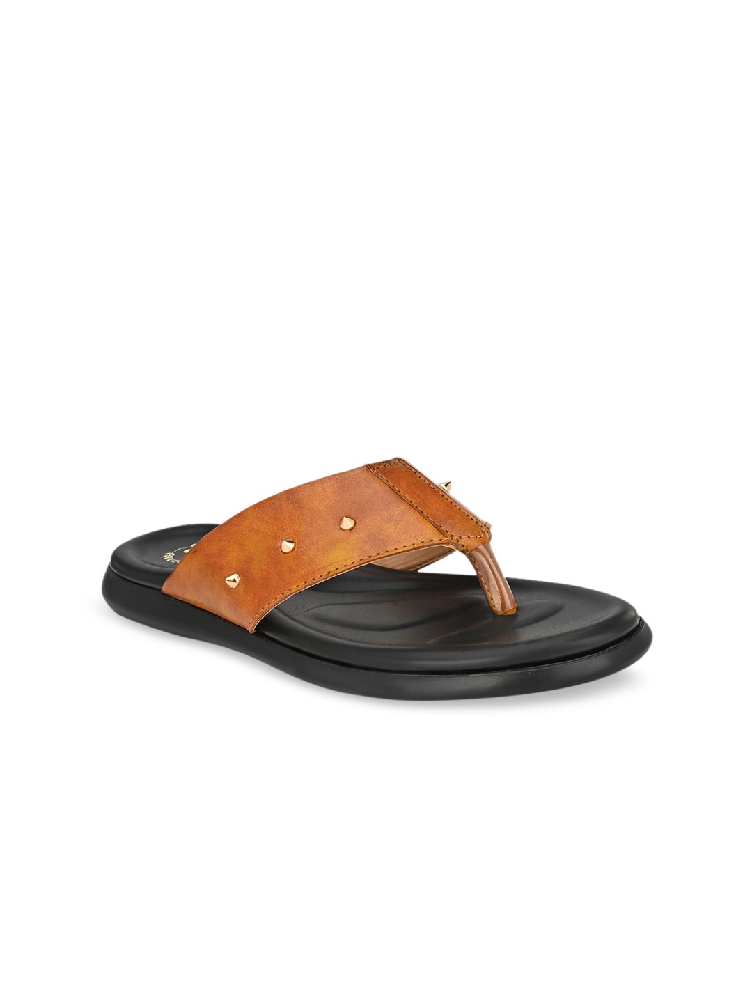 

Prolific Men Tan Brown Studded Comfort Sandals