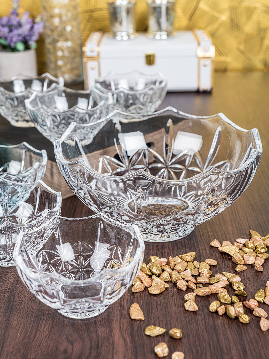 

Ariane 7 Pcs Transparent Glass Serving Bowl Set