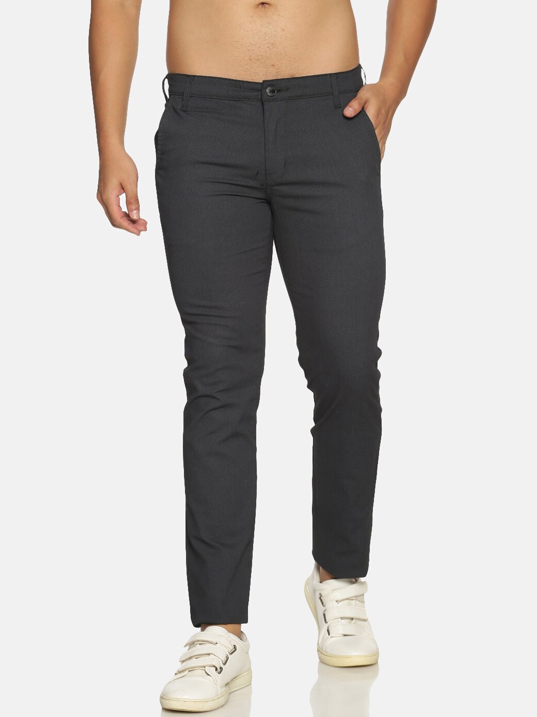

Chennis Men Black Slim Fit Solid Regular Trousers