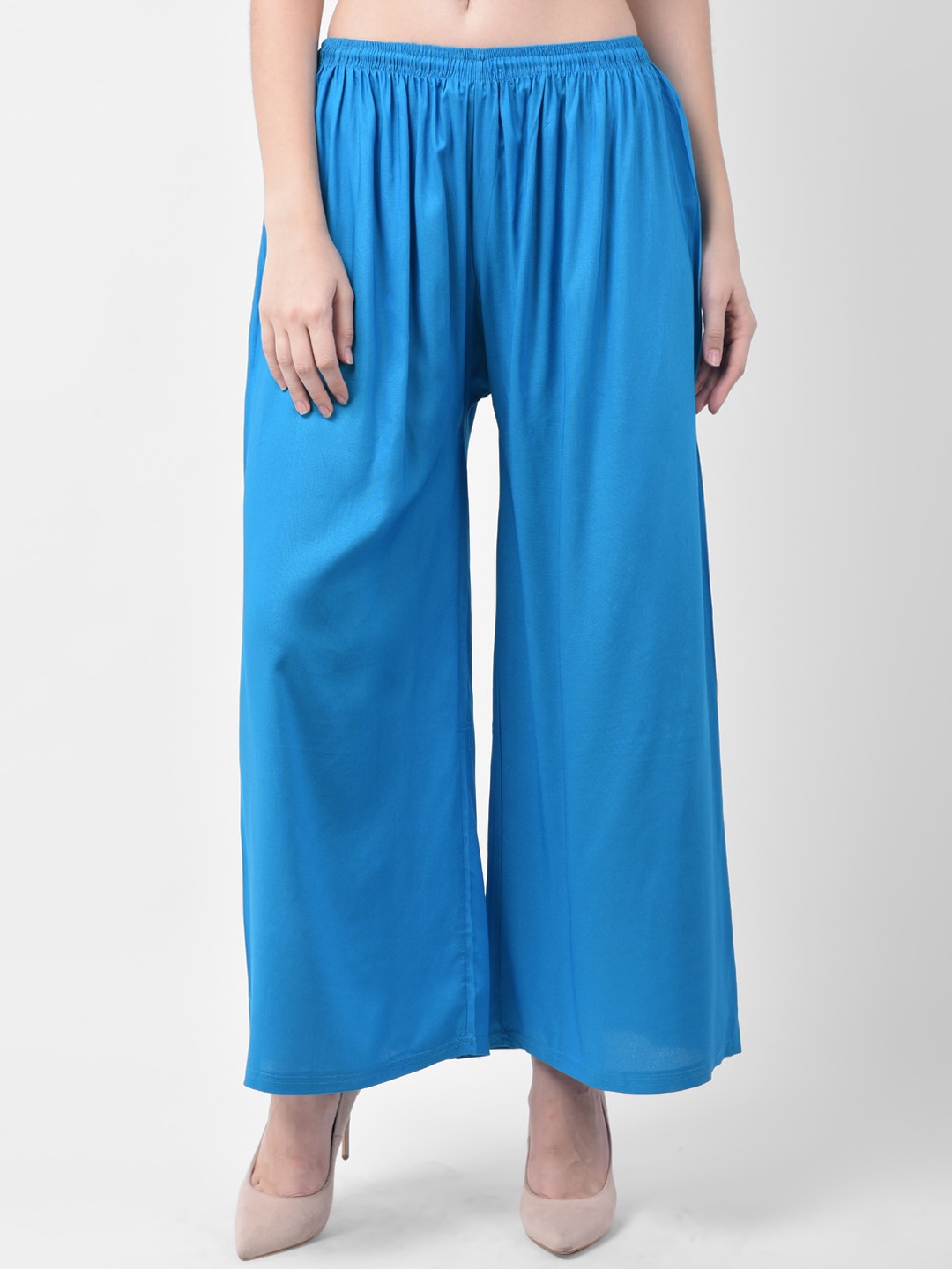 

GRACIT Women Blue Solid Straight Palazzos
