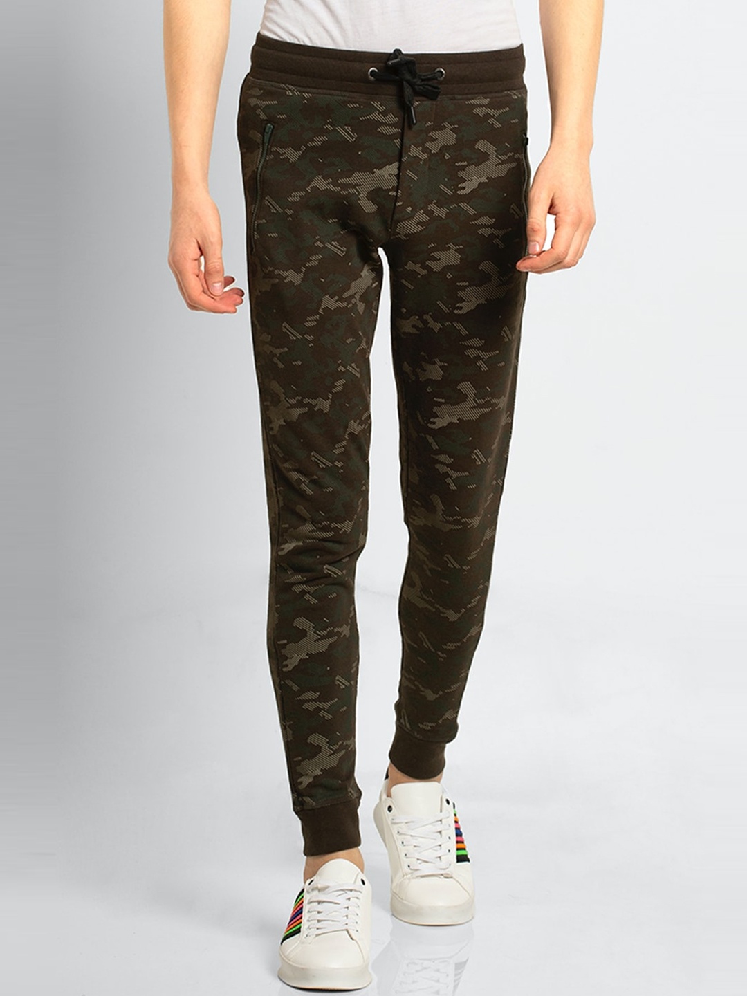 

Van Heusen Men Green & Brown Camouflage Joggers