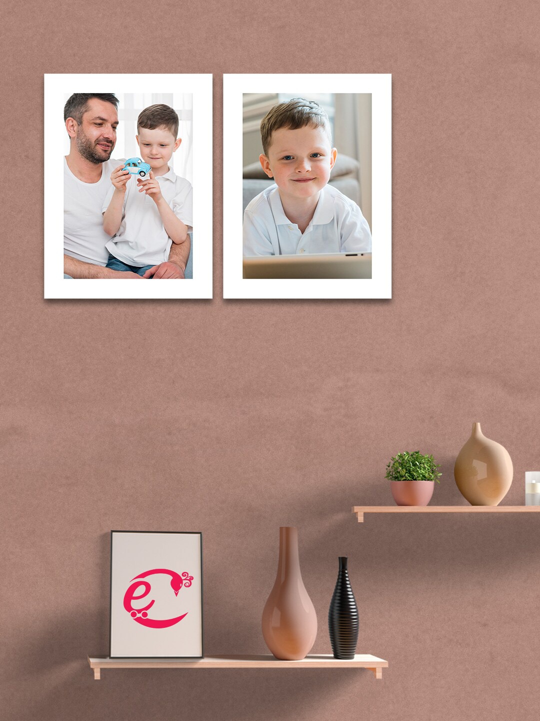 

eCraftIndia Set Of 2 White Solid Memory Wall Collage Photo Frames
