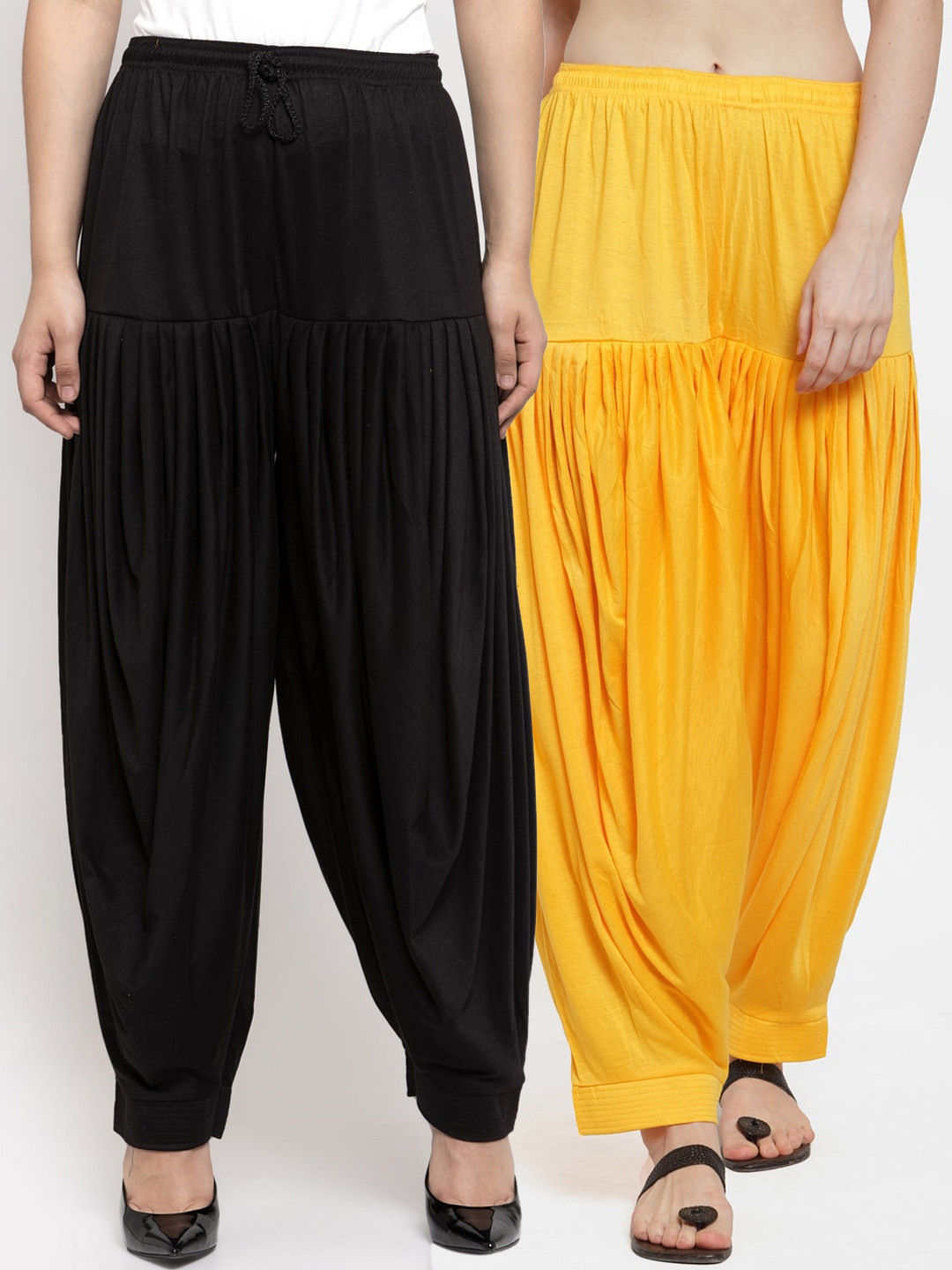 

GRACIT Women Pack Of 2 Solid Patiala, Black