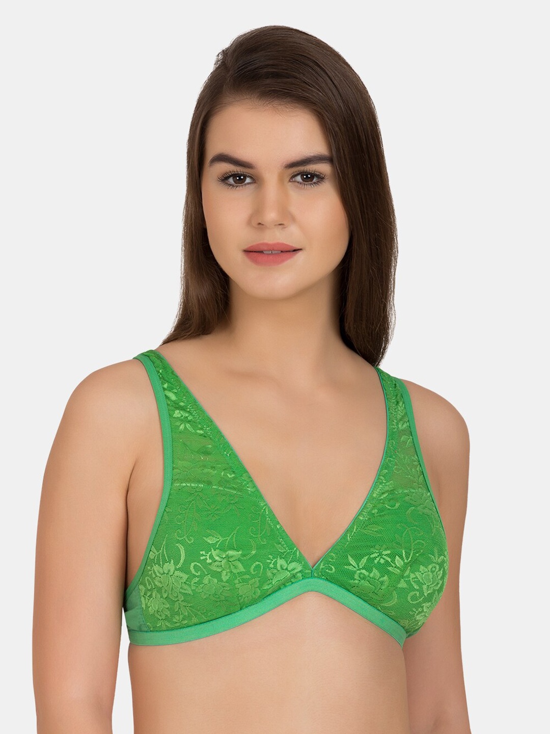 

Tweens Green Self Design Non-Wired Non Padded Everyday Bra TW-254-GRN-32B
