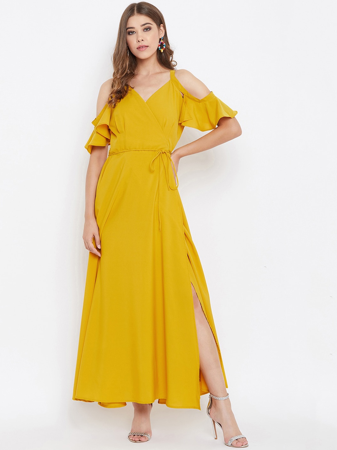 

Berrylush Women Yellow Solid Maxi Dress