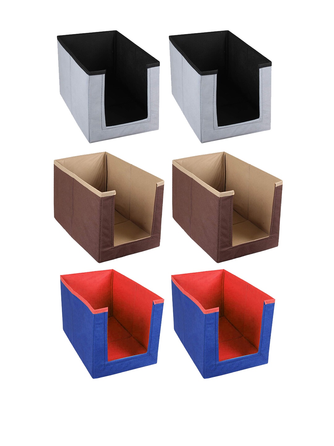 

Kuber Industries Set Of 6 Grey & Brown Foldable Shirt Organisers