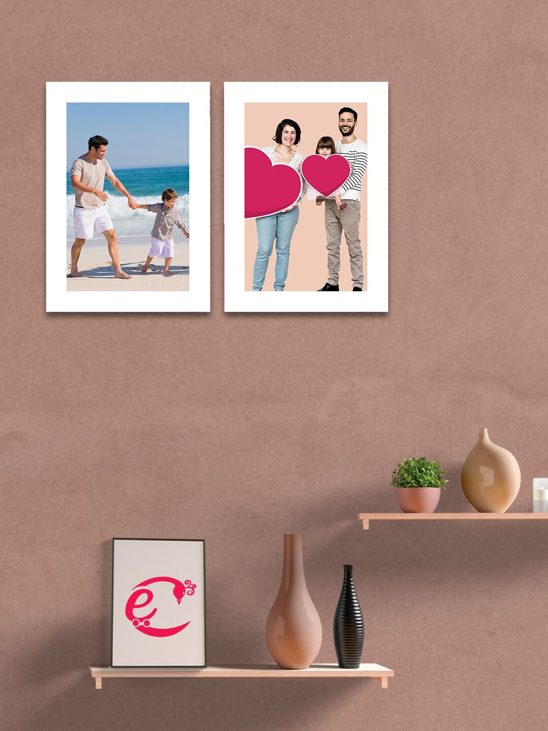 

eCraftIndia Set of 2 White Solid Memory Wall Collage Photo Frames