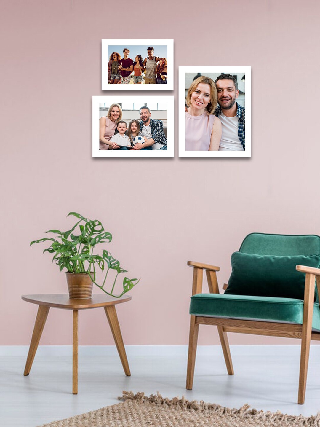 eCraftIndia Set of 3 White Solid Memory Wall Collage Photo Frames