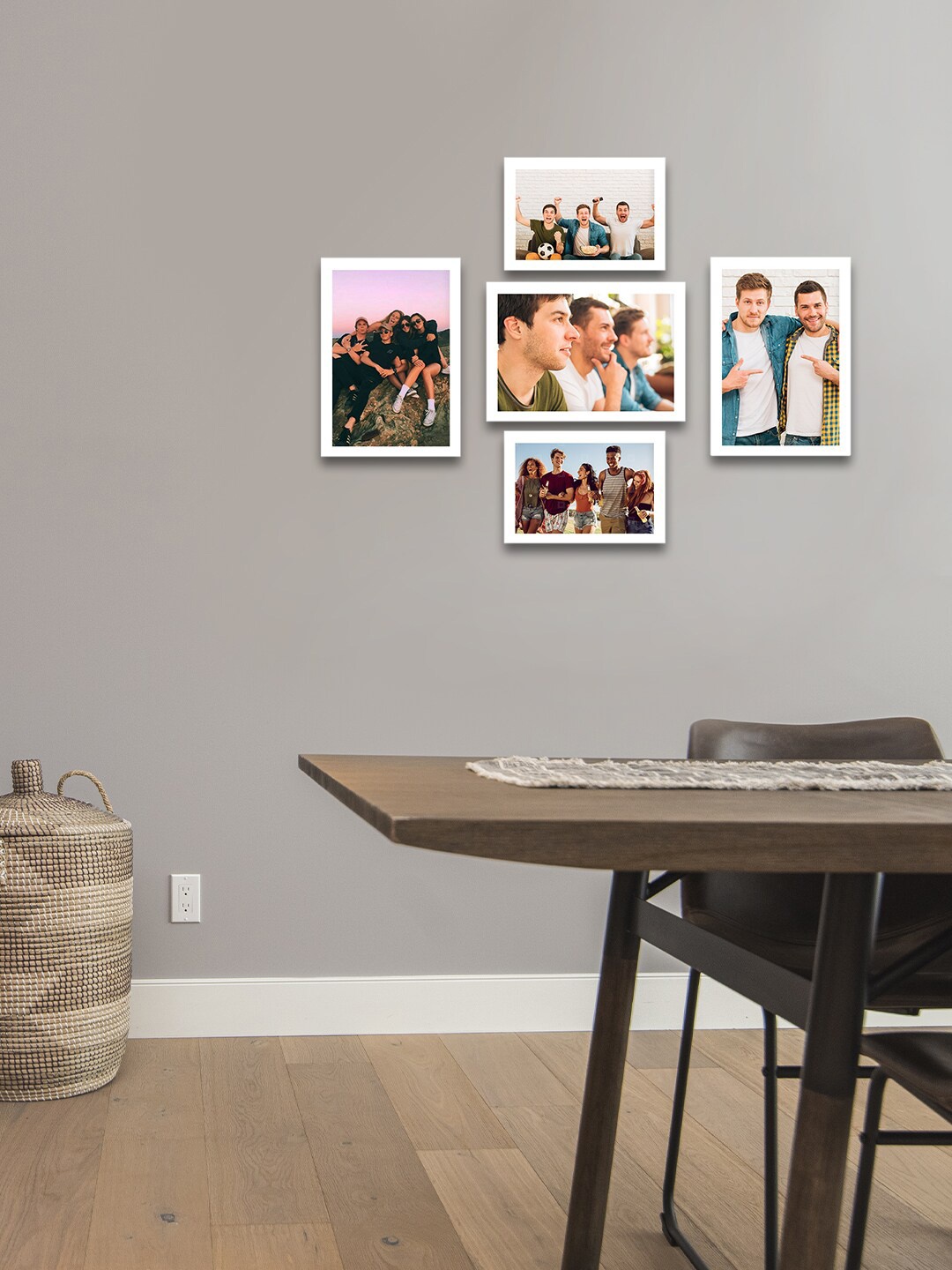 

eCraftIndia Set Of 5 White Solid Memory Wall Collage Photo Frames