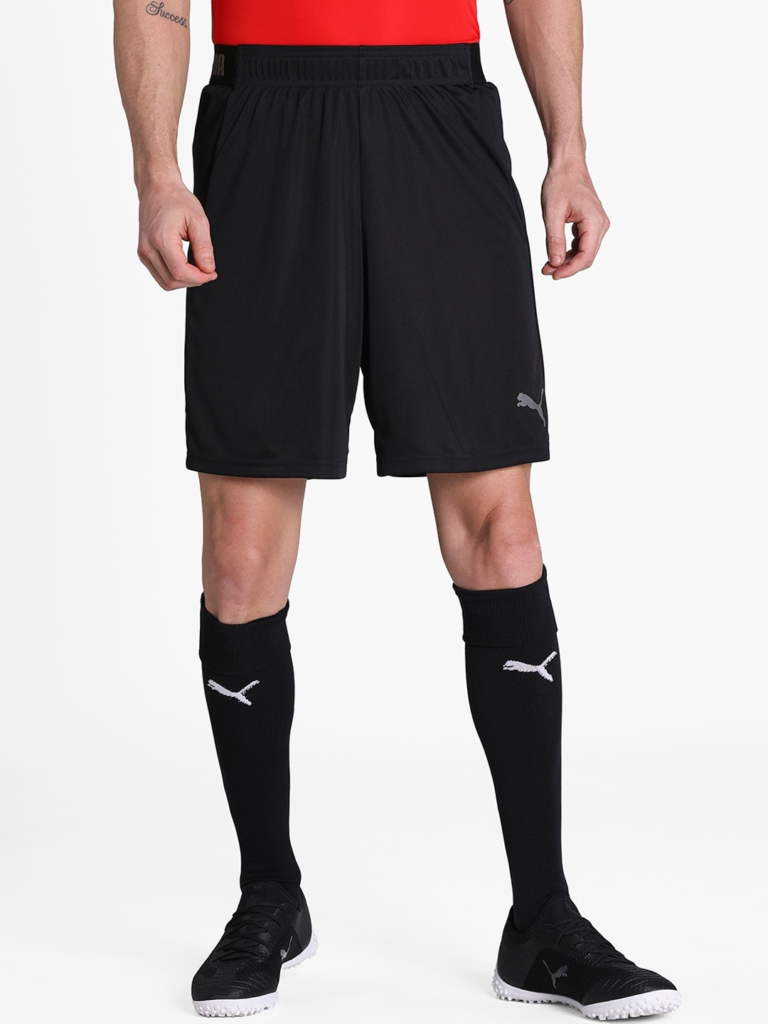 

Puma Men Black Solid Regular Fit Sports Shorts